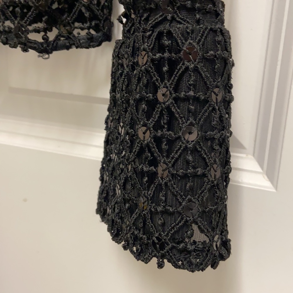 JS Boutique Black Sequin Lace Jacket with Camisole - Picture 2 of 4
